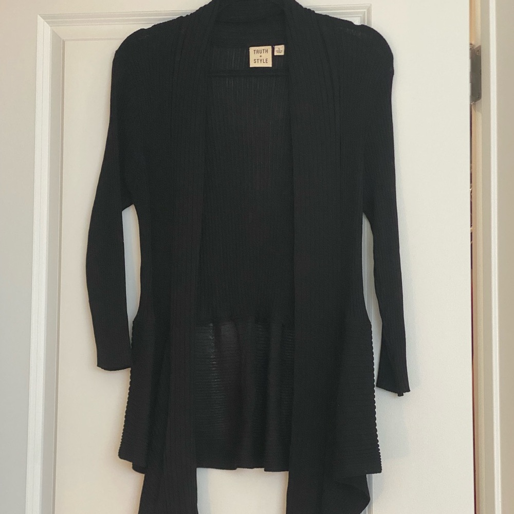 NWOT Truth + Style Women's Sweater Rib Knit Open Front Cardigan